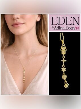 Adina Eden Gold plated Charm Necklace